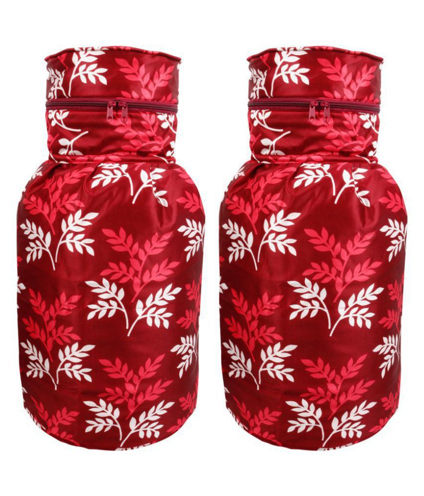     			E-Retailer Set of 2 Polyester Maroon Cylinder Cover