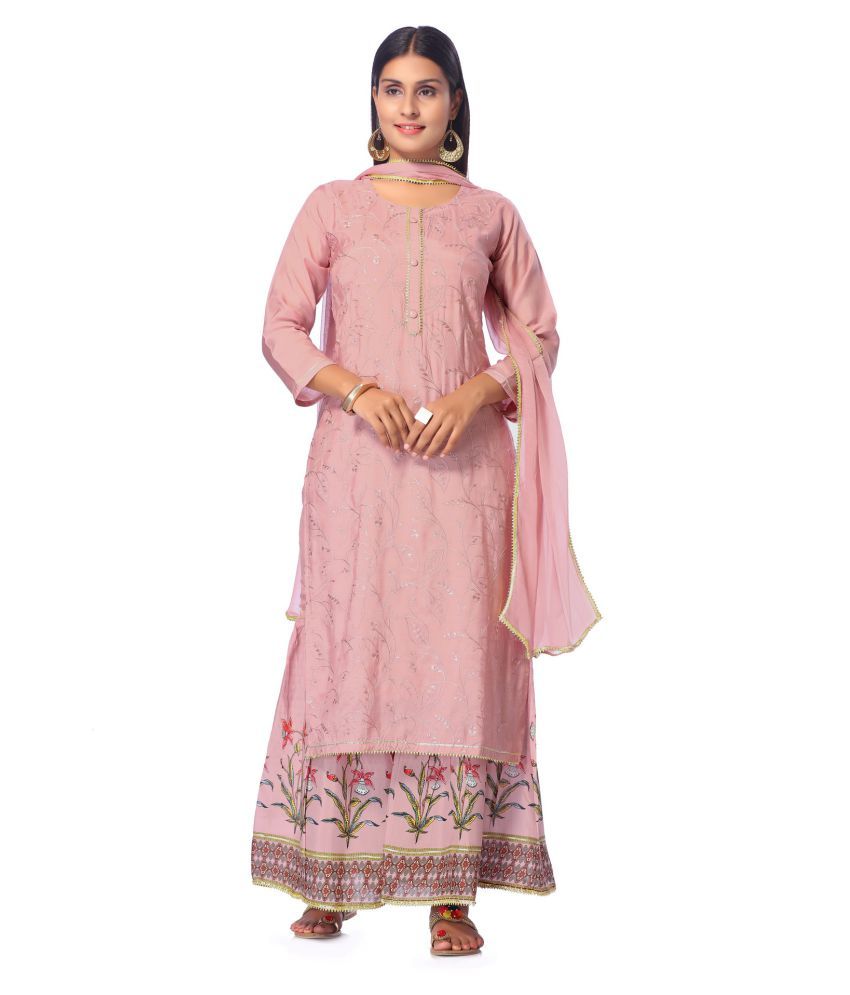 in365 Pink Muslin Dress Material - Buy in365 Pink Muslin Dress Material Online at Best Prices in 