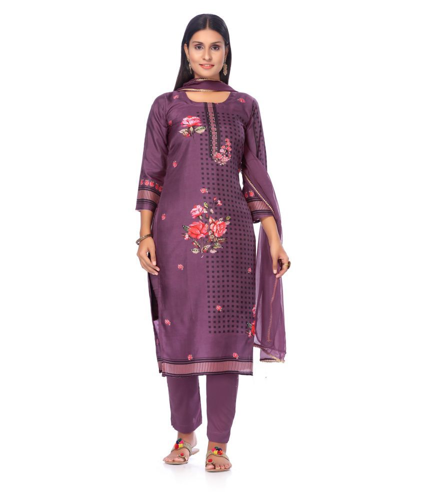 in365 Purple Muslin Dress Material - Buy in365 Purple Muslin Dress Material Online at Best 