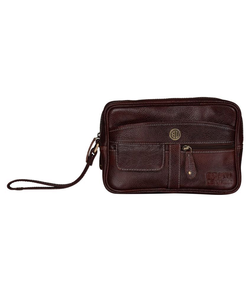 Brand Leather Brown Travel Kit - 1 Pc