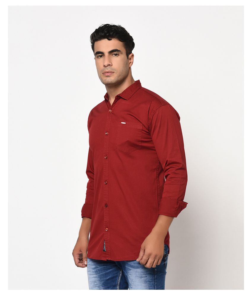 V2 Cotton Blend Maroon Shirt - Buy V2 Cotton Blend Maroon Shirt Online ...