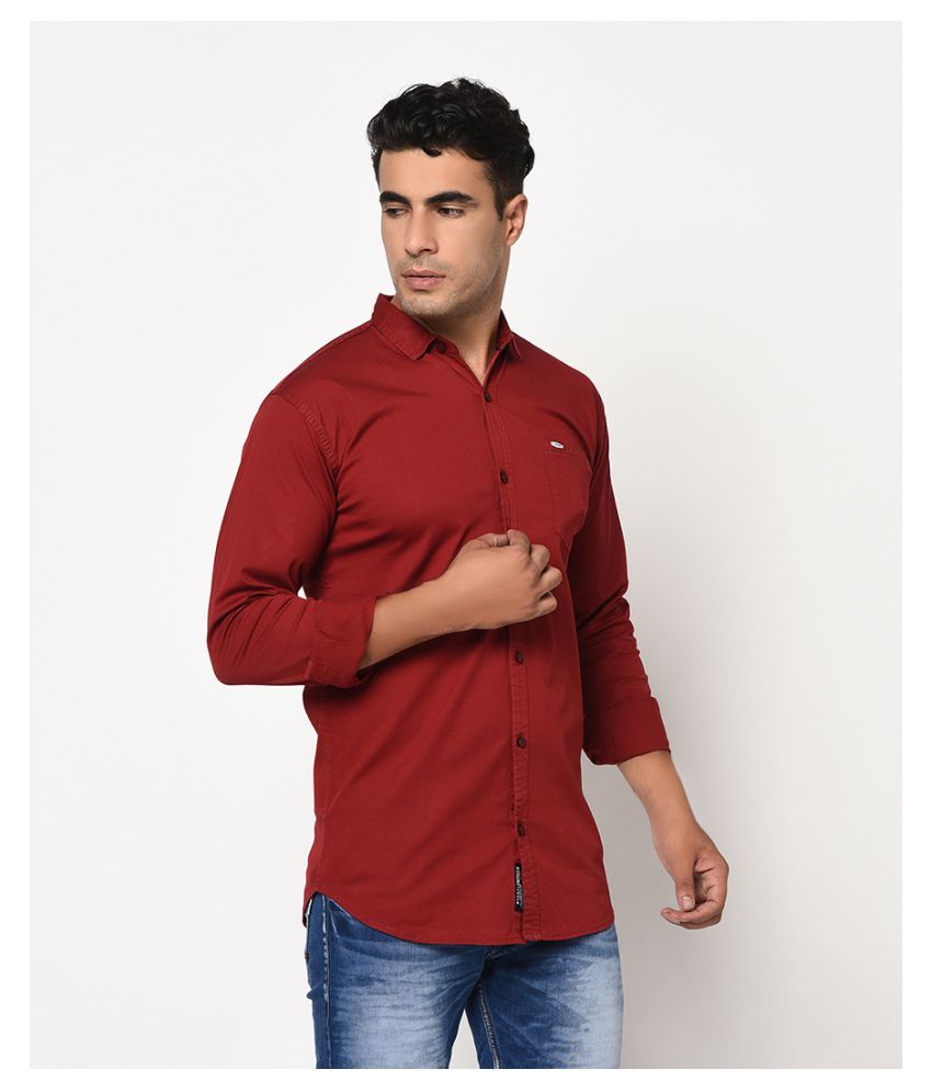 V2 Cotton Blend Maroon Shirt - Buy V2 Cotton Blend Maroon Shirt Online ...