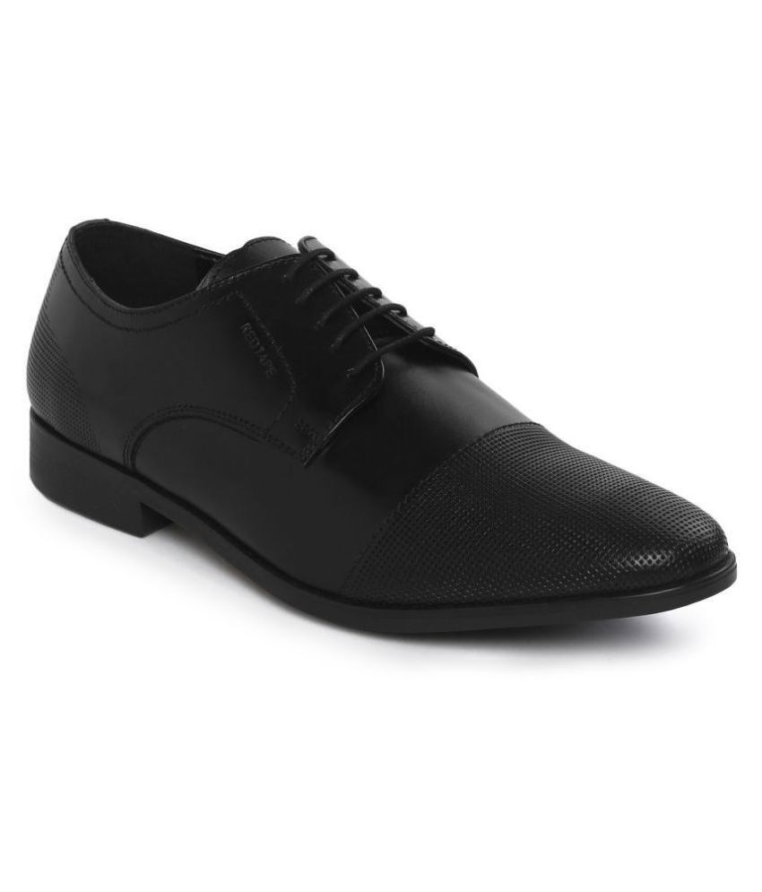 red tape black derby formal shoes