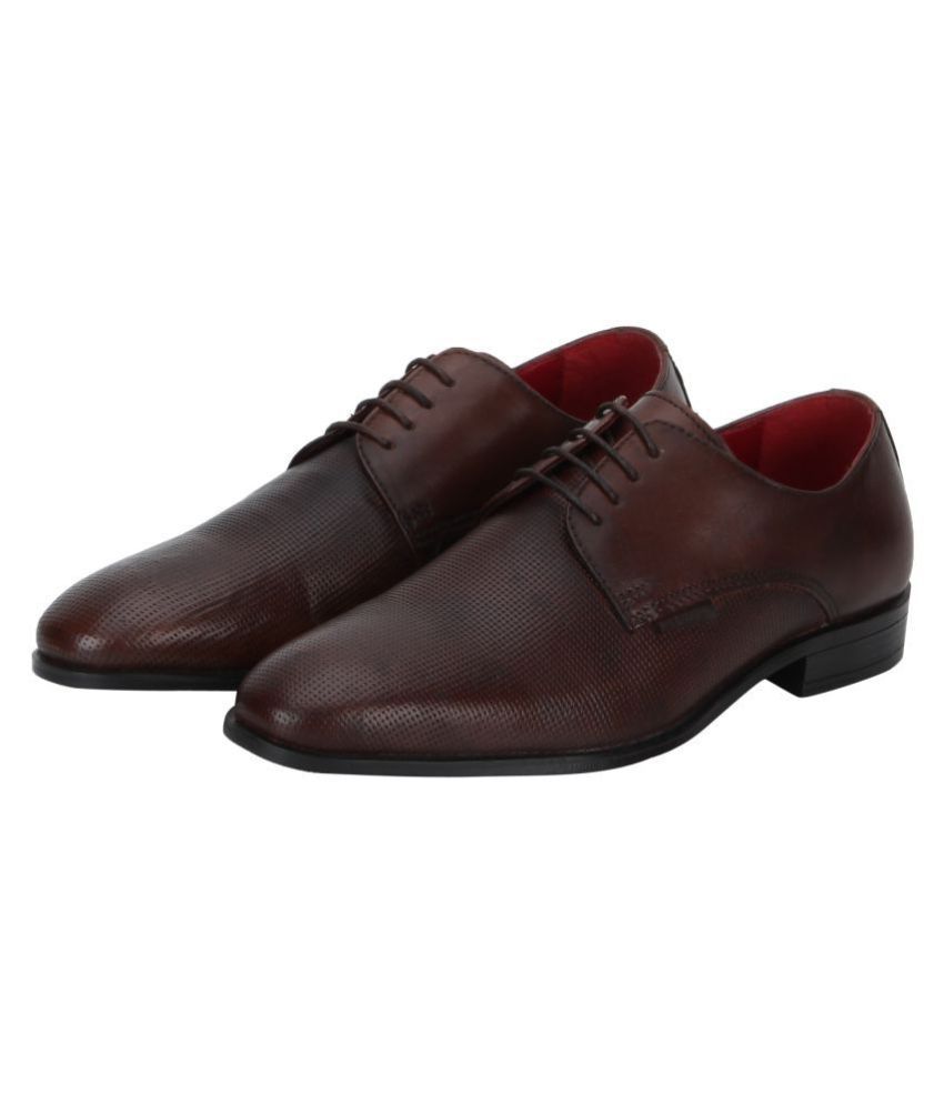 red tape men's dark brown derby shoes