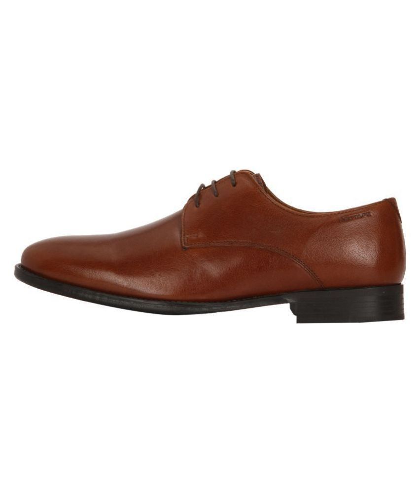 red tape tan derby formal shoes