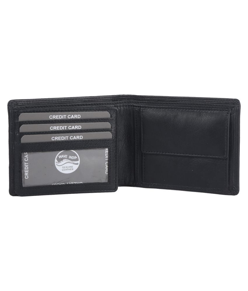 WAVE INDIA Leather Black Casual Regular Wallet: Buy Online at Low Price in India - Snapdeal