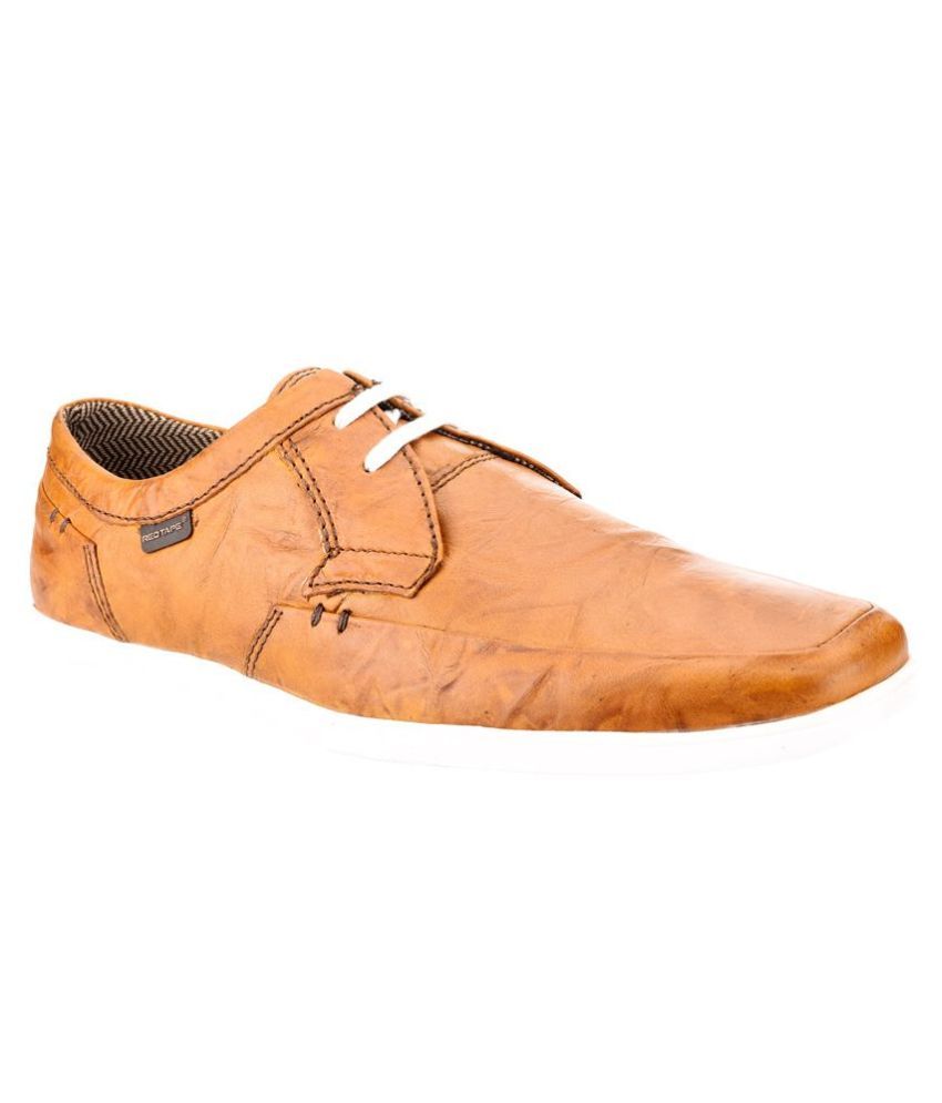 red tape tan colour shoes