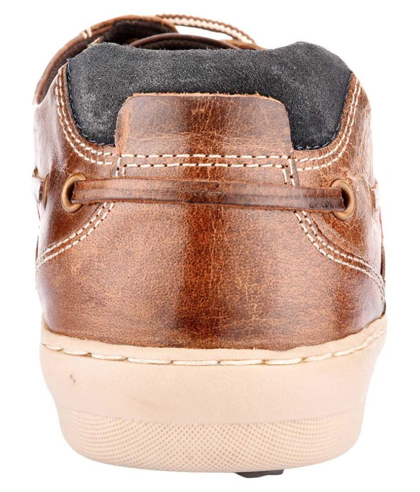 red tape brown leather sneakers