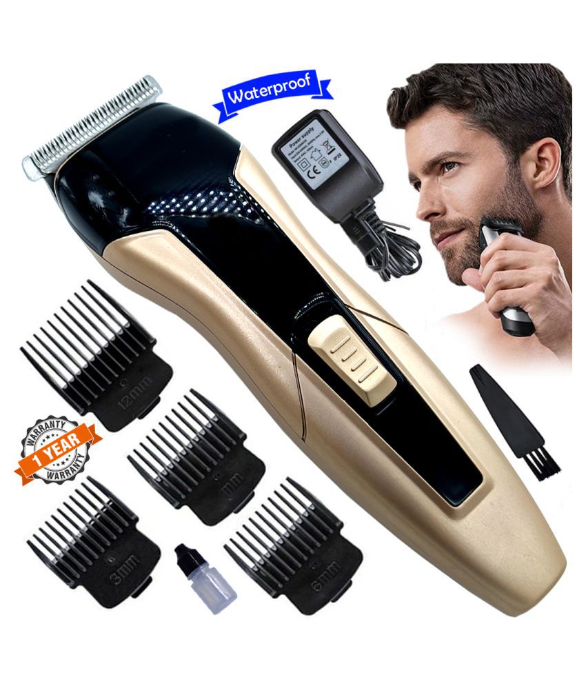 Km Rechargeable Waterproof Cordless Beard Mustache Trimmer Hair Clipper