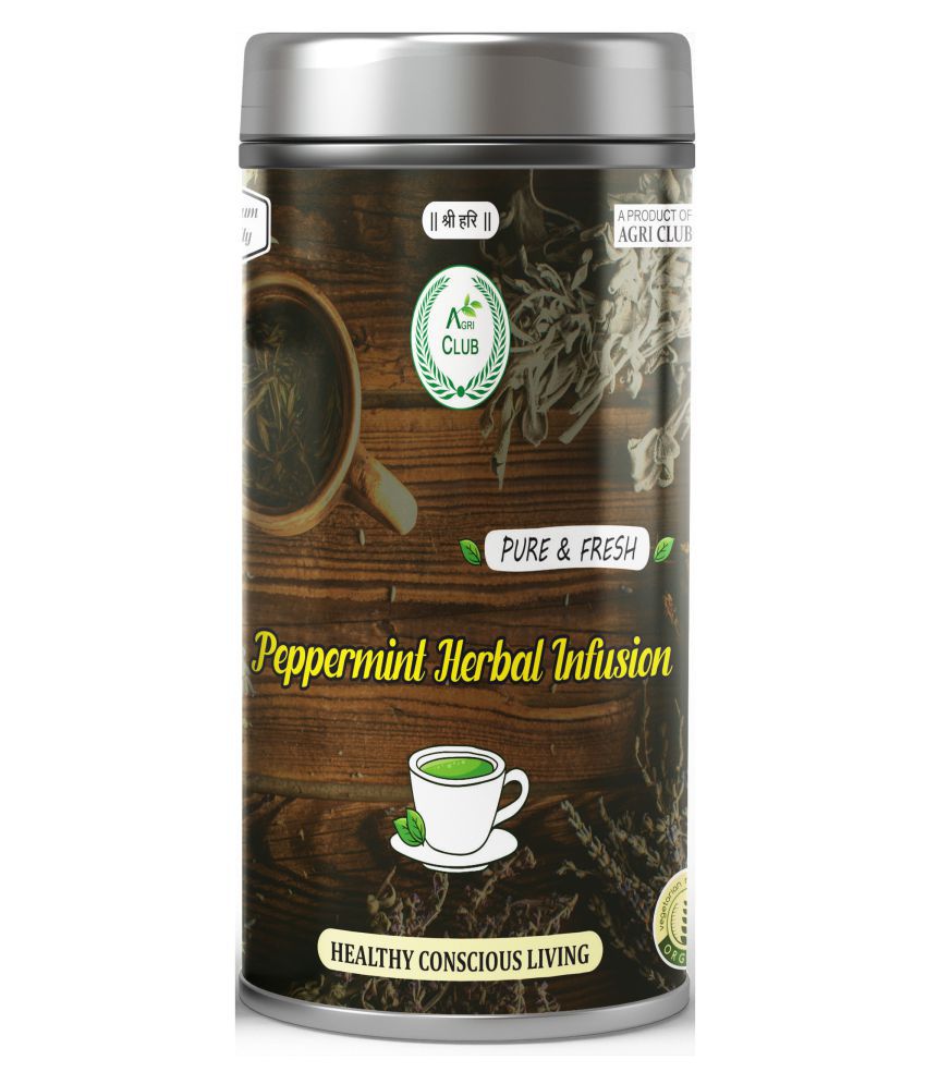 AGRI CLUB Black & Herbal Tea Loose Leaf PEPPERMINT TEA 75 gm