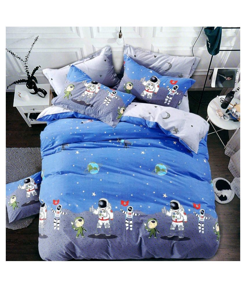HomeStore-YEP Blue Double bed Cotton Bedsheet ( 1 pcs )