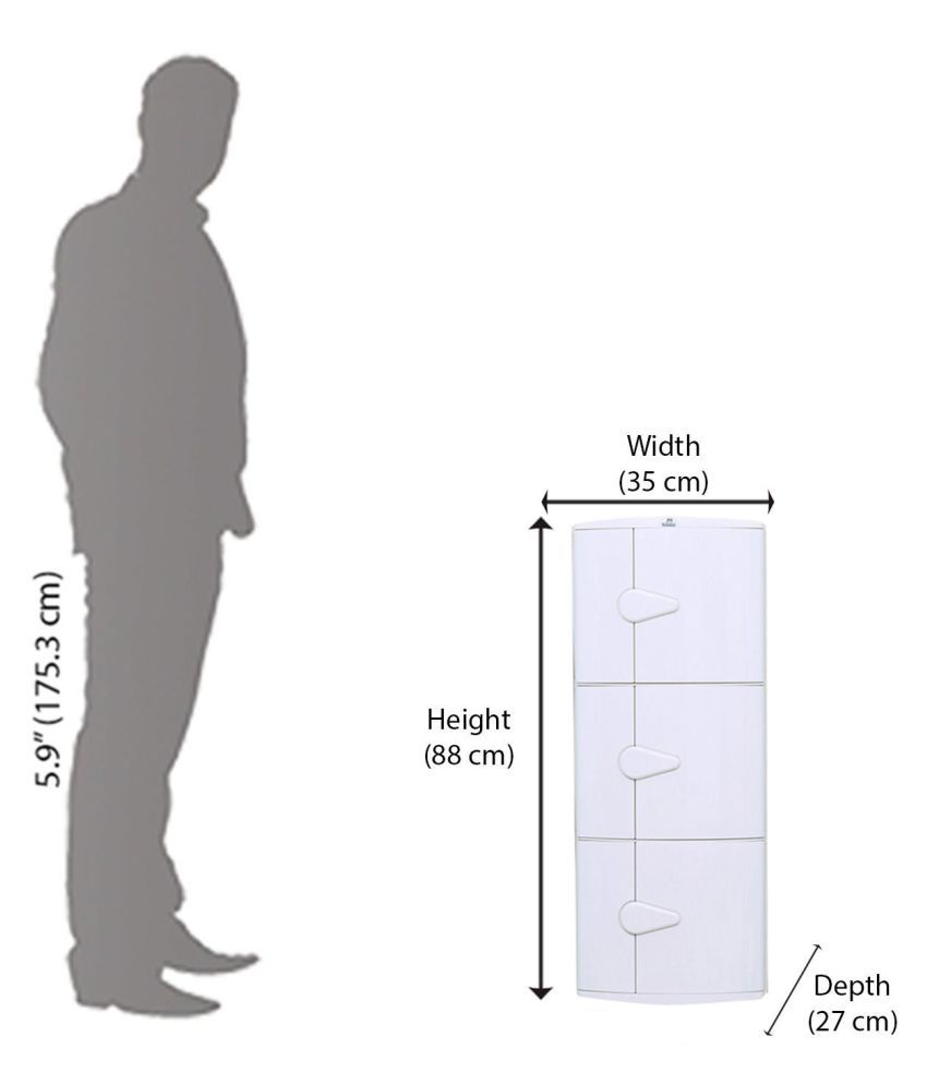 Nilkamal 3 Door Plastic Storage Corner (Ivory) Buy Nilkamal 3