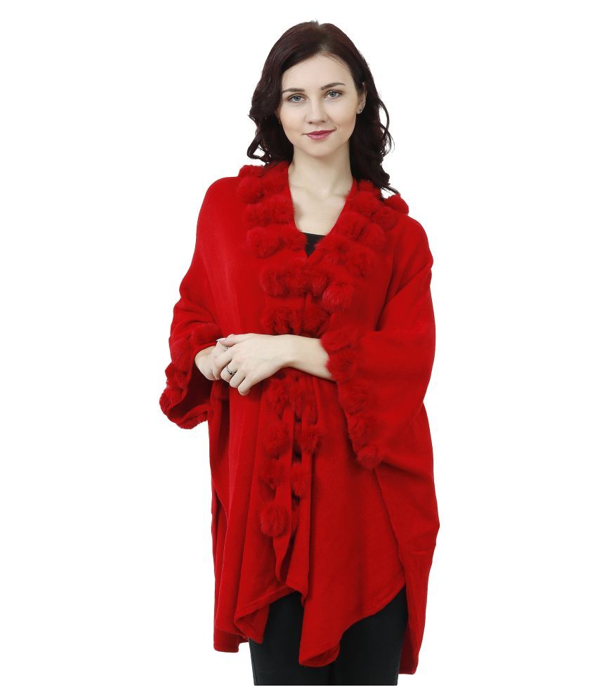 Buy MANRA Woollen Shrugs Red Online at Best Prices in India Snapdeal