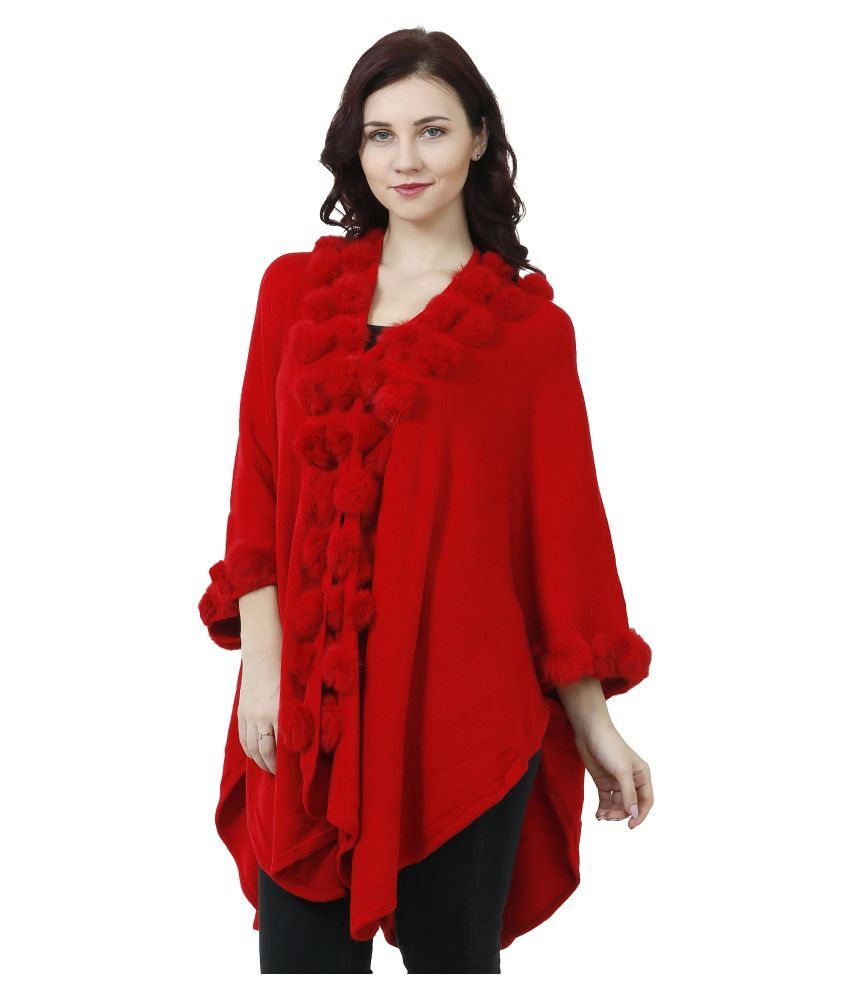 Buy MANRA Woollen Shrugs Red Online at Best Prices in India Snapdeal