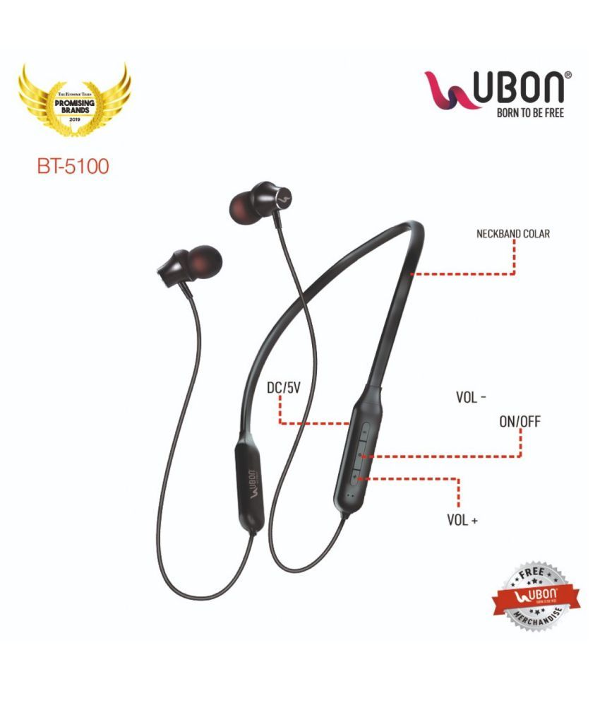UBON BASS FACTORY BLUETOOTH5100 Neckband Wireless With Mic Headphones