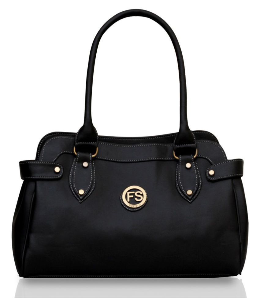     			Fostelo -   Black Faux Leather Shoulder Bag