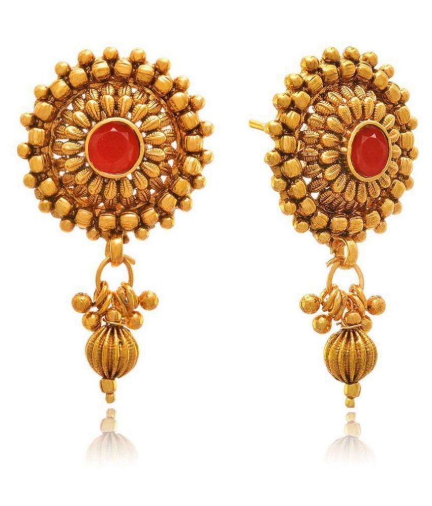 One Gram Gold Plated Floral Designer With Red Stone Stud Drop Earring For Women Girls Party Wear Buy One Gram Gold Plated Floral Designer With Red Stone Stud Drop One Gram Gold Plated Floral Designer With Red Stone Stud Drop Earring For Women Girls Party Wear Buy One Gram Gold Plated Floral Designer With Red Stone Stud Drop