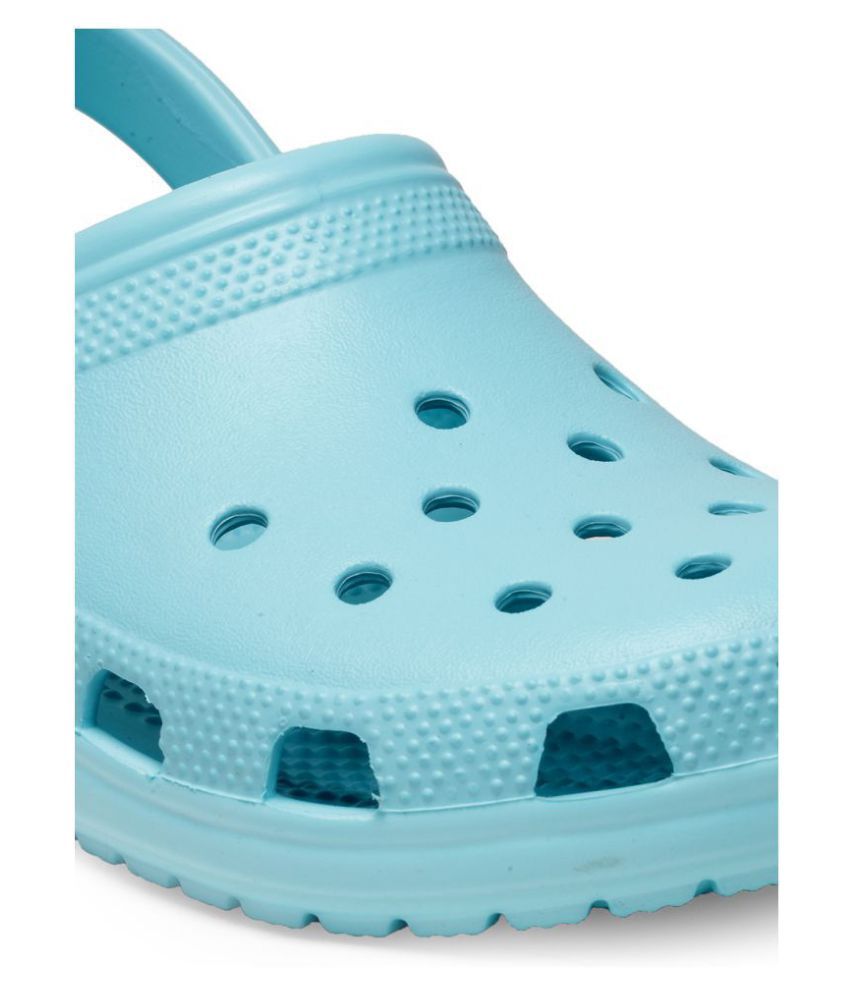 blue clear crocs