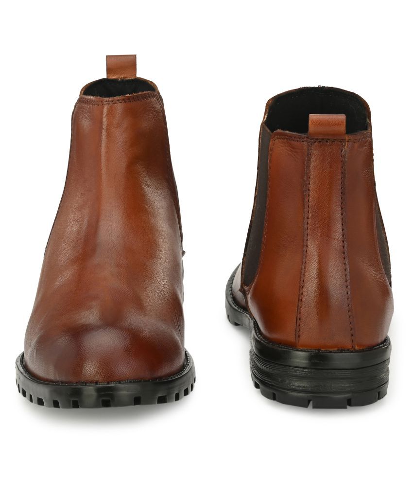 dark tan chelsea boots
