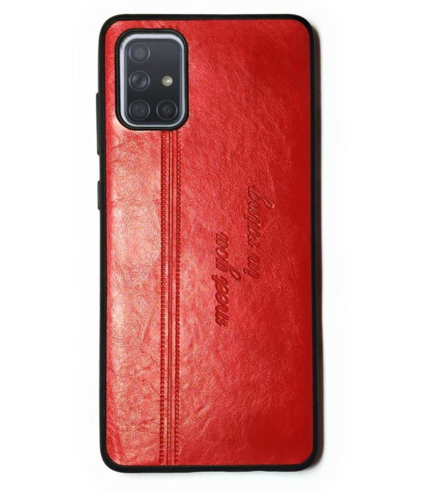     			Samsung Galaxy A51 Plain Cases NBOX - Red Matte Finished Back Cover