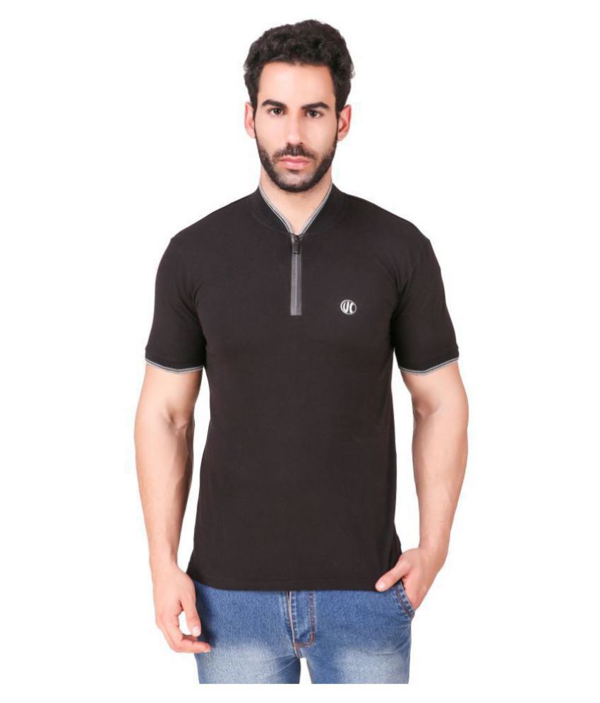 URBAN COP - Black Cotton Regular Fit Men's Polo T Shirt ( Pack of 1 )