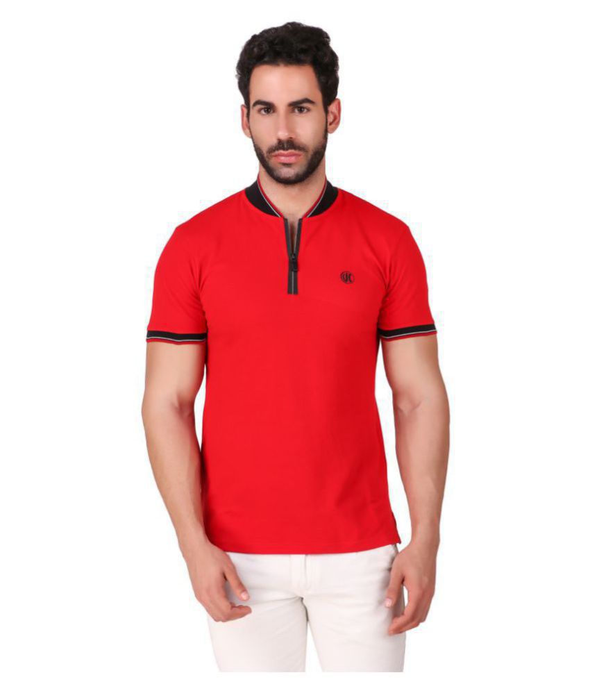 URBAN COP - Red Cotton Regular Fit Men's Polo T Shirt ( Pack of 1 )