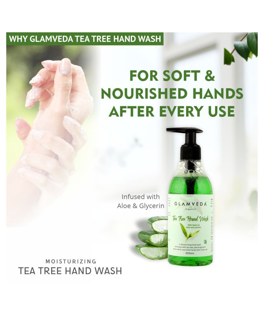 Glamveda Tea Tree  Hand Wash With Neem & Aloe Vera Extracts Handwash 300 mL Pack of 1