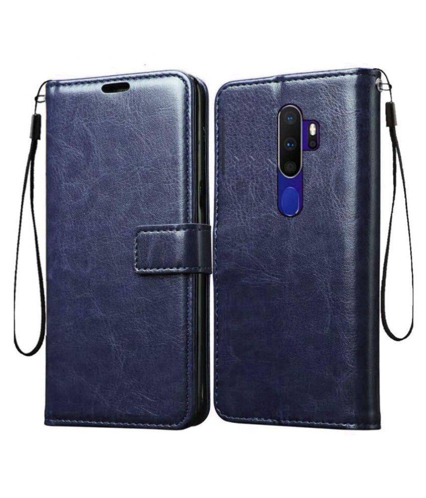     			Oppo A9 2020 Flip Cover by NBOX - Blue Viewing Stand and pocket