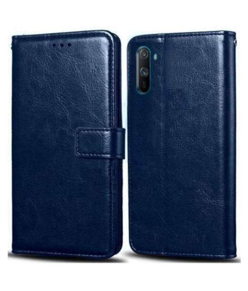     			Realme C3 Flip Cover by NBOX - Blue Viewing Stand and pocket