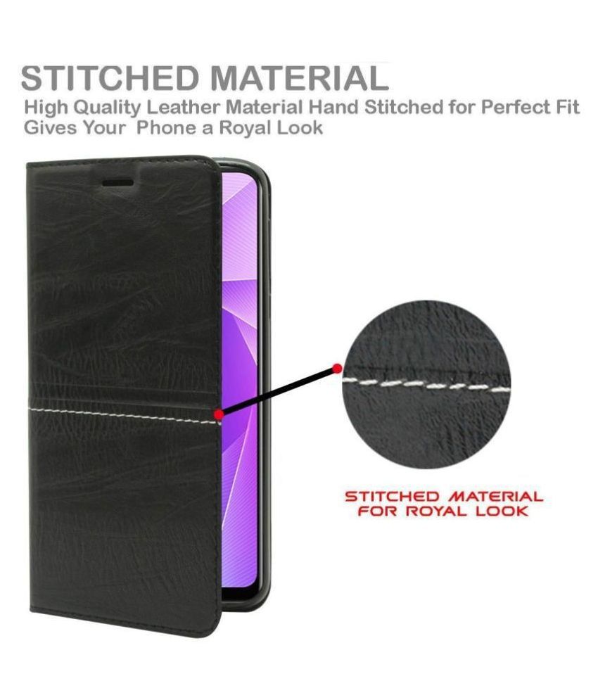 Realme XT Flip Cover by NBOX Brown Viewing Stand and pocket Flip