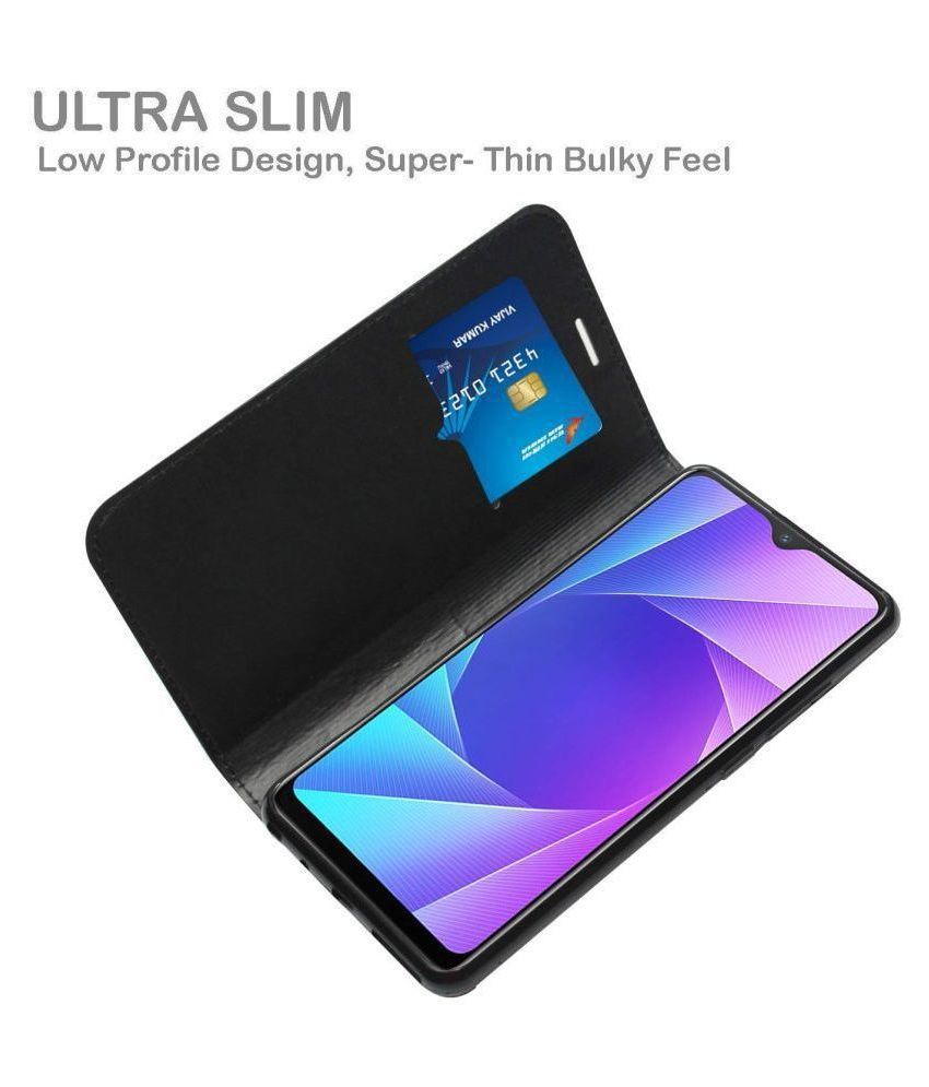 Realme XT Flip Cover by NBOX Brown Viewing Stand and pocket Flip