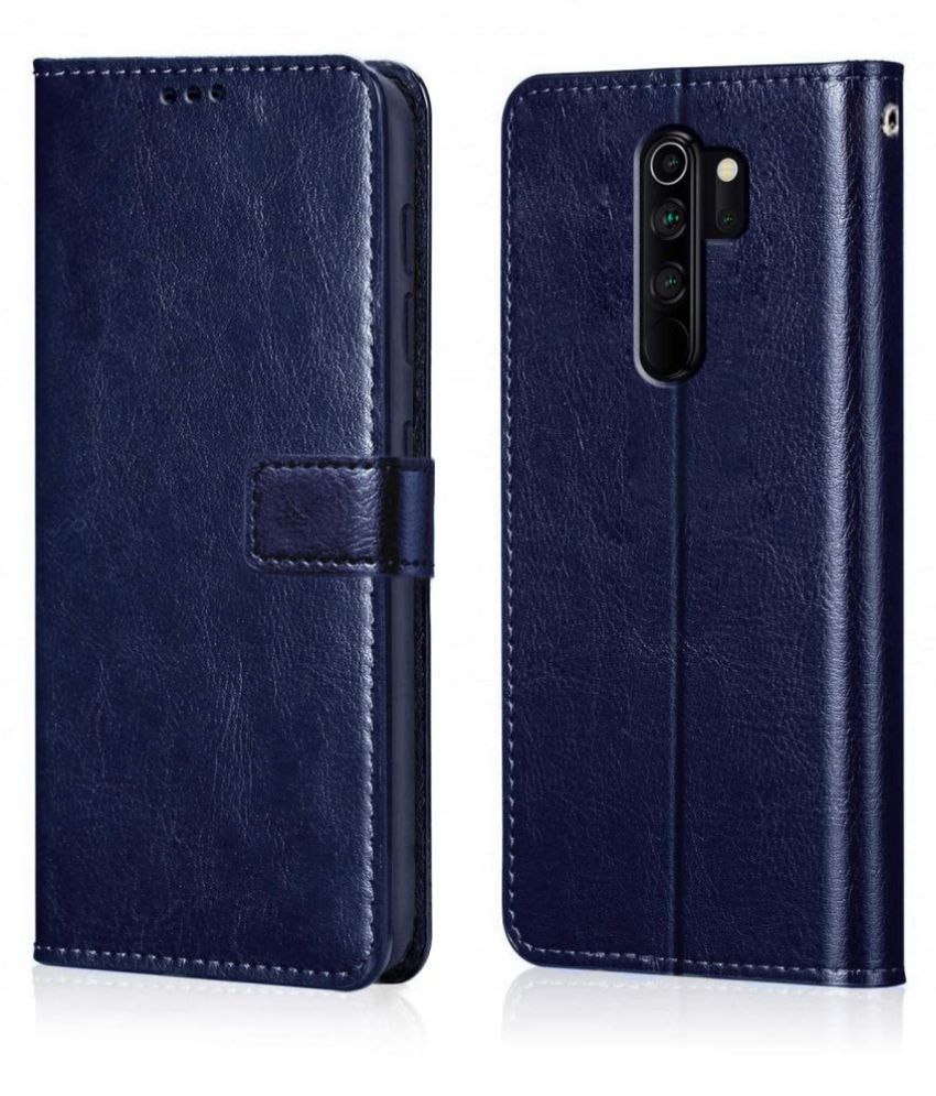     			Xiaomi Redmi Note 8 Pro Flip Cover by NBOX - Blue Viewing Stand and pocket