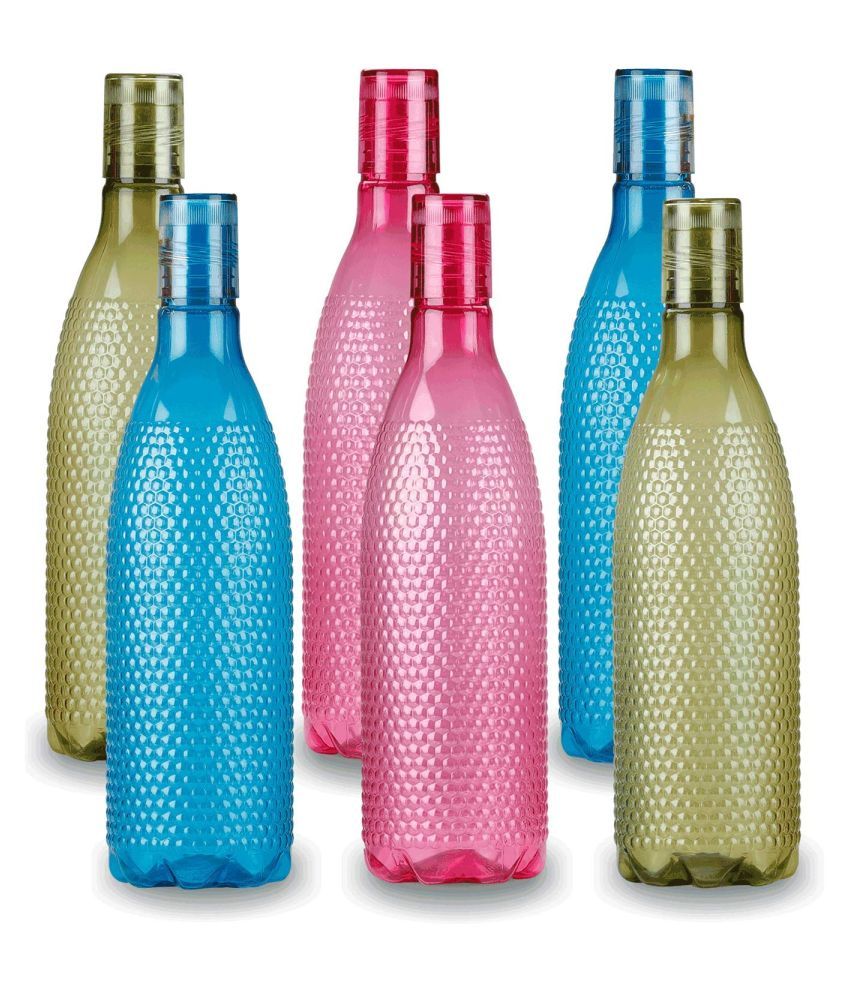 Generic Multicolour 1000 mL PET Water Bottle set of 6: Buy Online at