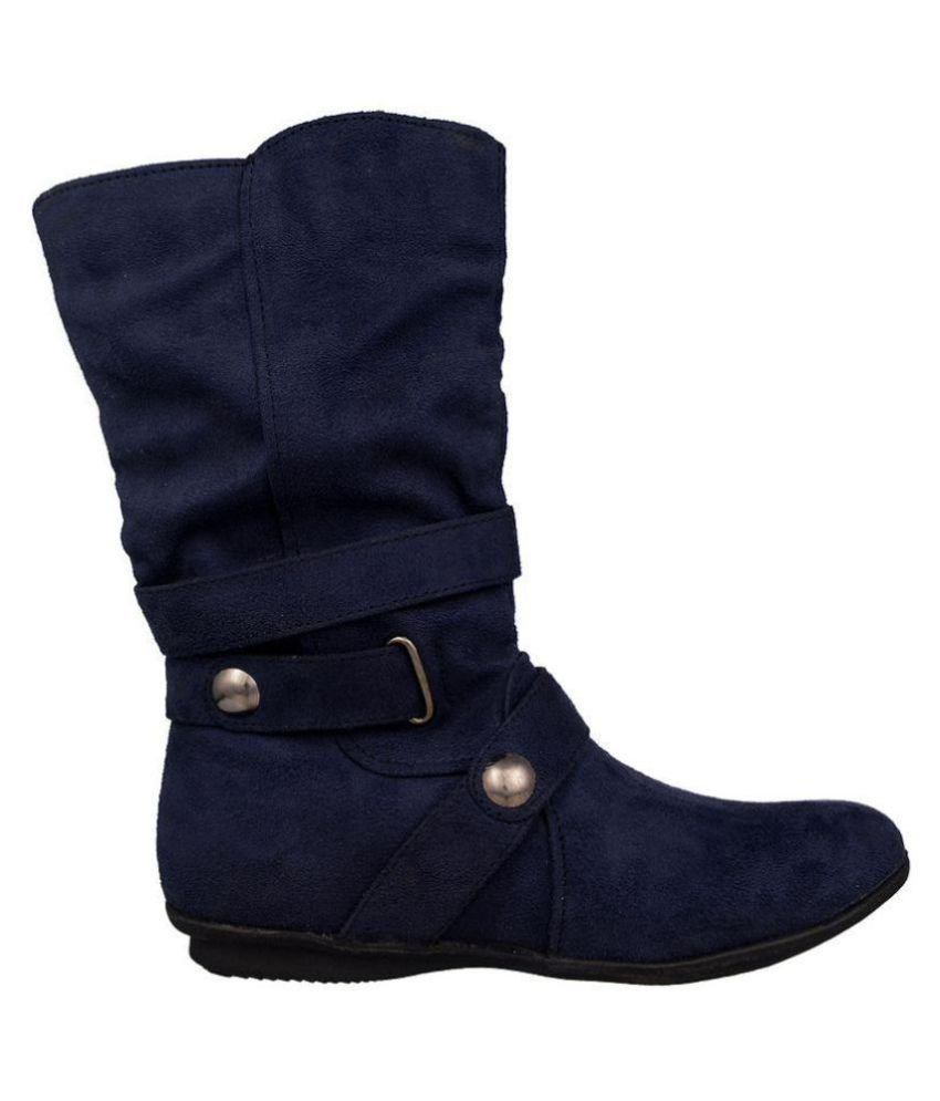 navy slouch boots