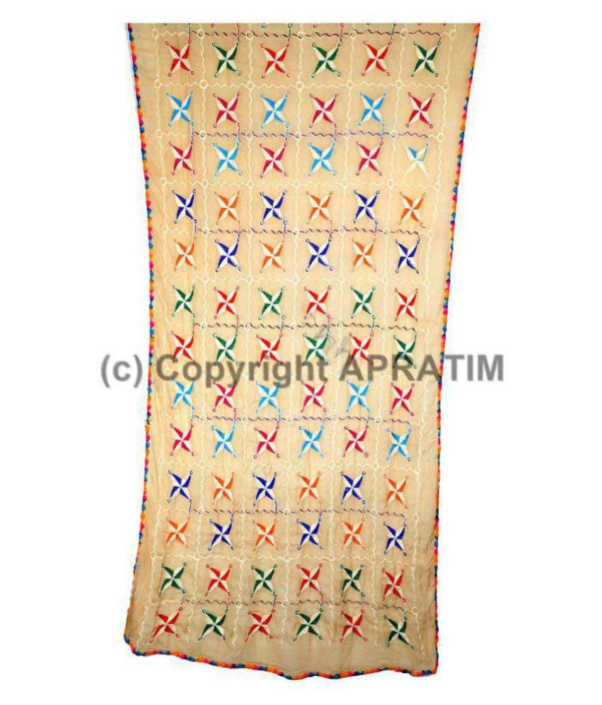     			Apratim Beige Chiffon Dupatta