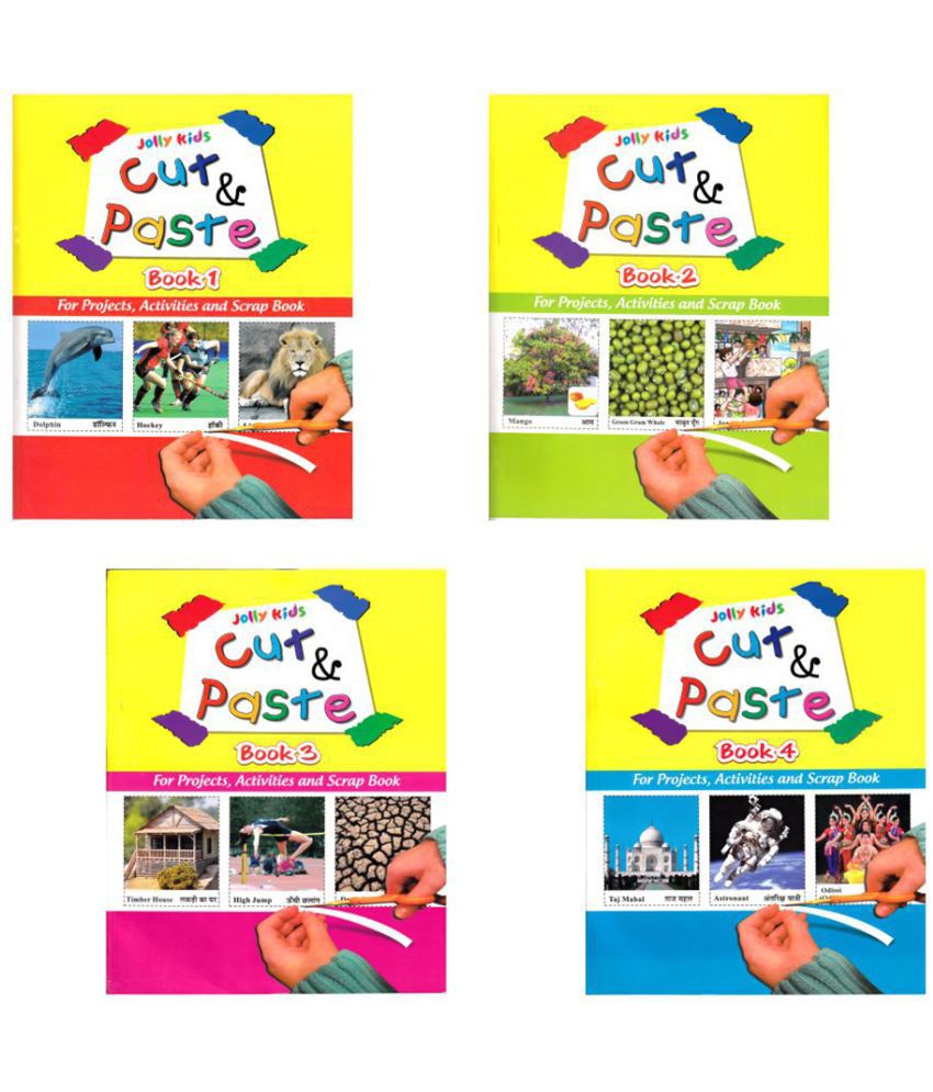     			Jolly Kids Cut & Paste Book 1, 2, 3 & 4 (Set of 4)