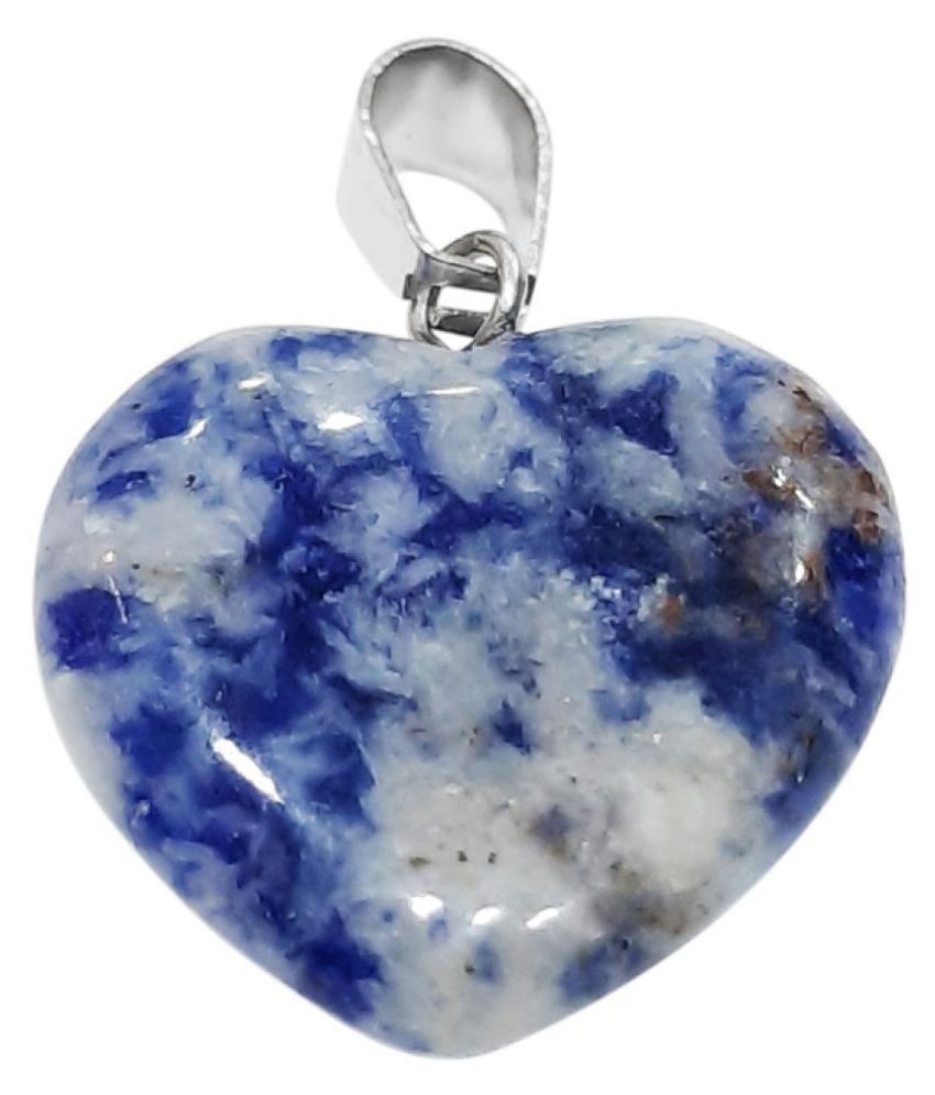 Shubhanjali®Sodalite Natural Crystal Heart Shape Pendant for Reiki Healing and Crystal Healing