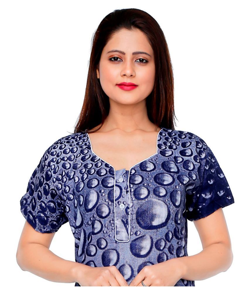 Buy just trendy Cotton Nighty & Night Gowns Navy Online at Best Prices in India Snapdeal