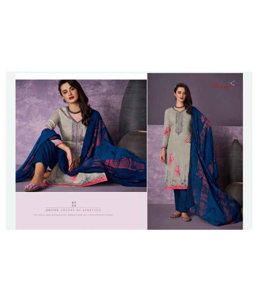 suryajyoti Grey Cotton Dress Material Buy suryajyoti Grey Cotton