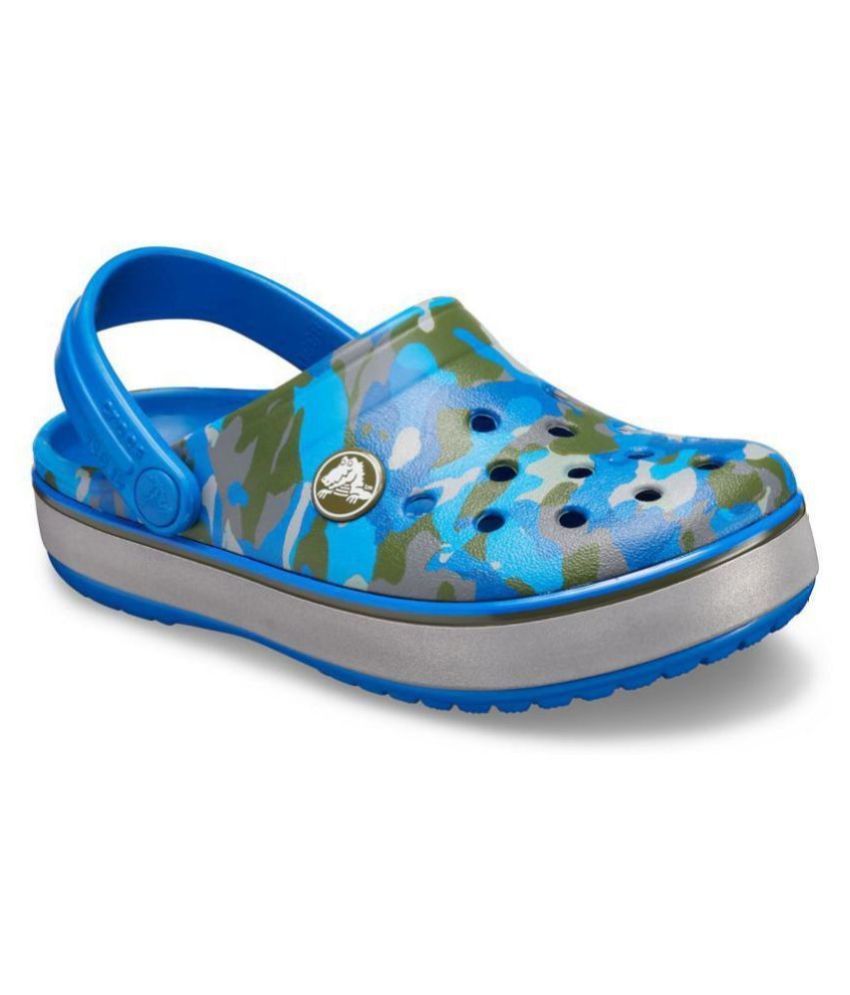 Crocs Crocband Camo Reflect Band Unisex Kids Blue Clog Price in India- Buy Crocs Crocband Camo 