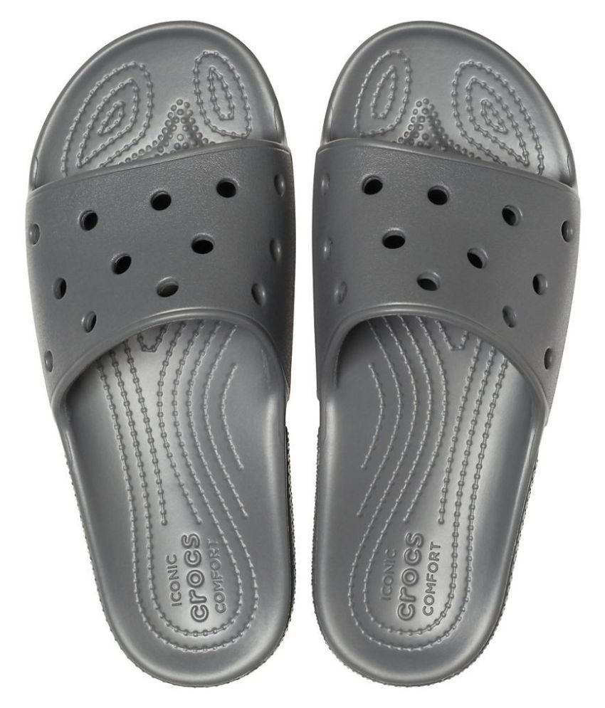Crocs Gray Slides Price in India- Buy Crocs Gray Slides Online at Snapdeal