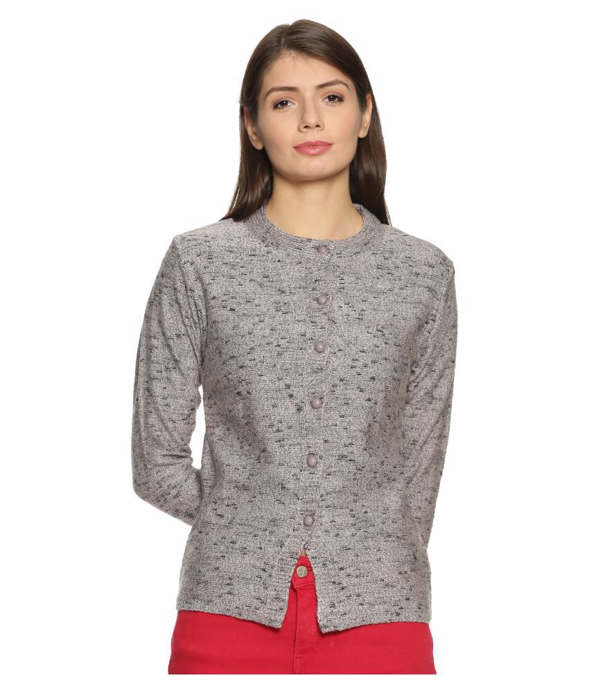     			Clapton Acrylic Grey Buttoned Cardigans