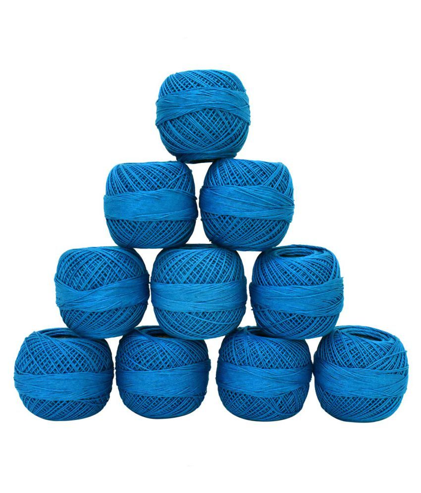 Crochet Cotton Yarn Combo Pack 10 Rolls (Blue) Buy Online at Best