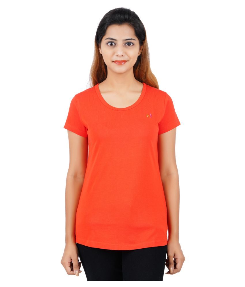 women orange tee shirts