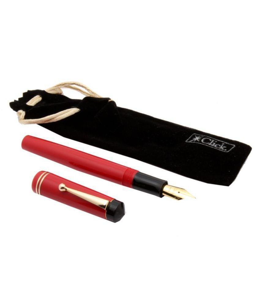     			Glare Collection Diplomate Acrylic Fountain Pen Golden Trim Medium Nib - Red