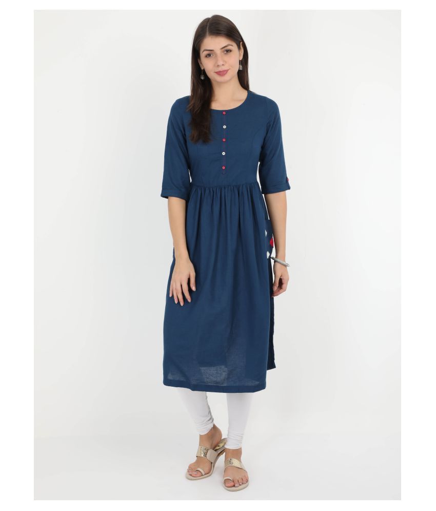     			Alena - Navy Rayon Women's Flared Kurti