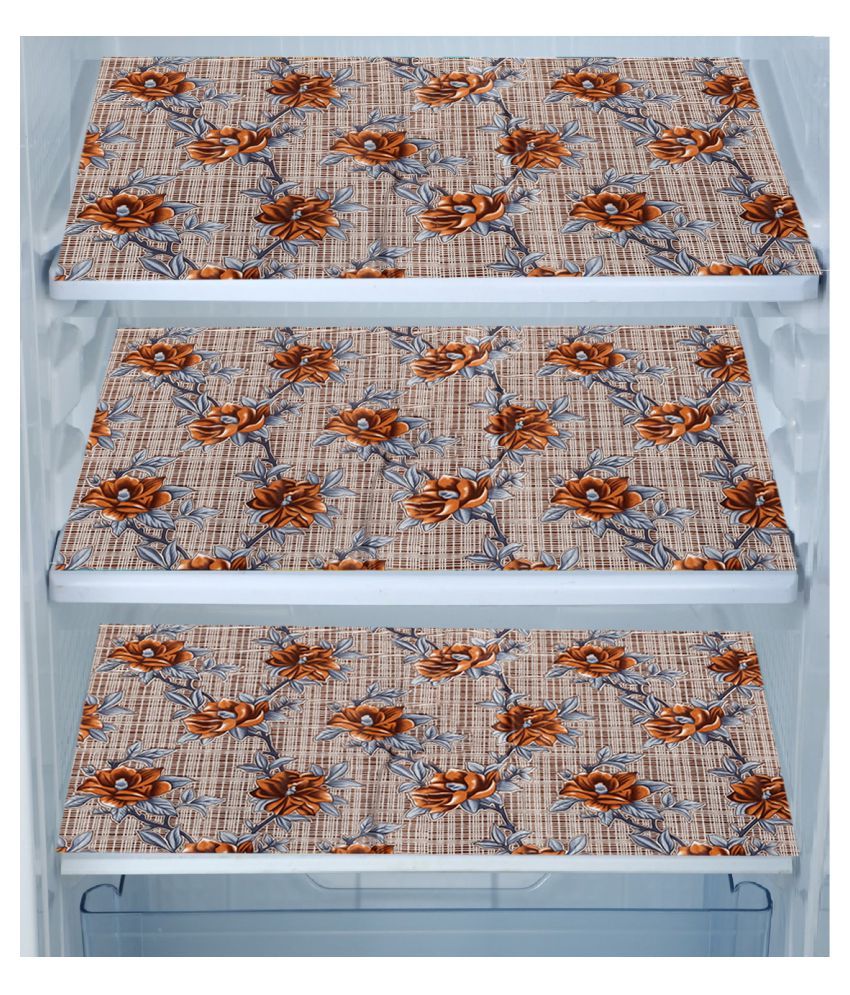     			E-Retailer Set of 3 PVC Brown Fridge Mats