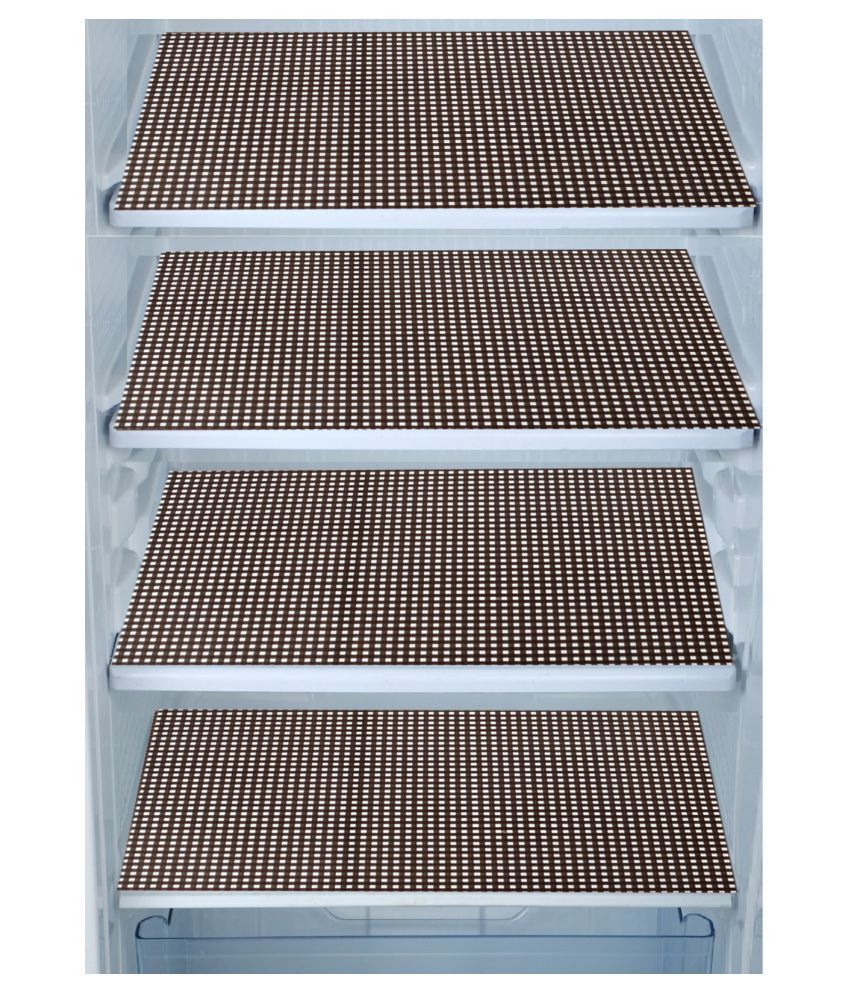     			E-Retailer Set of 4 PVC Brown Fridge Mats