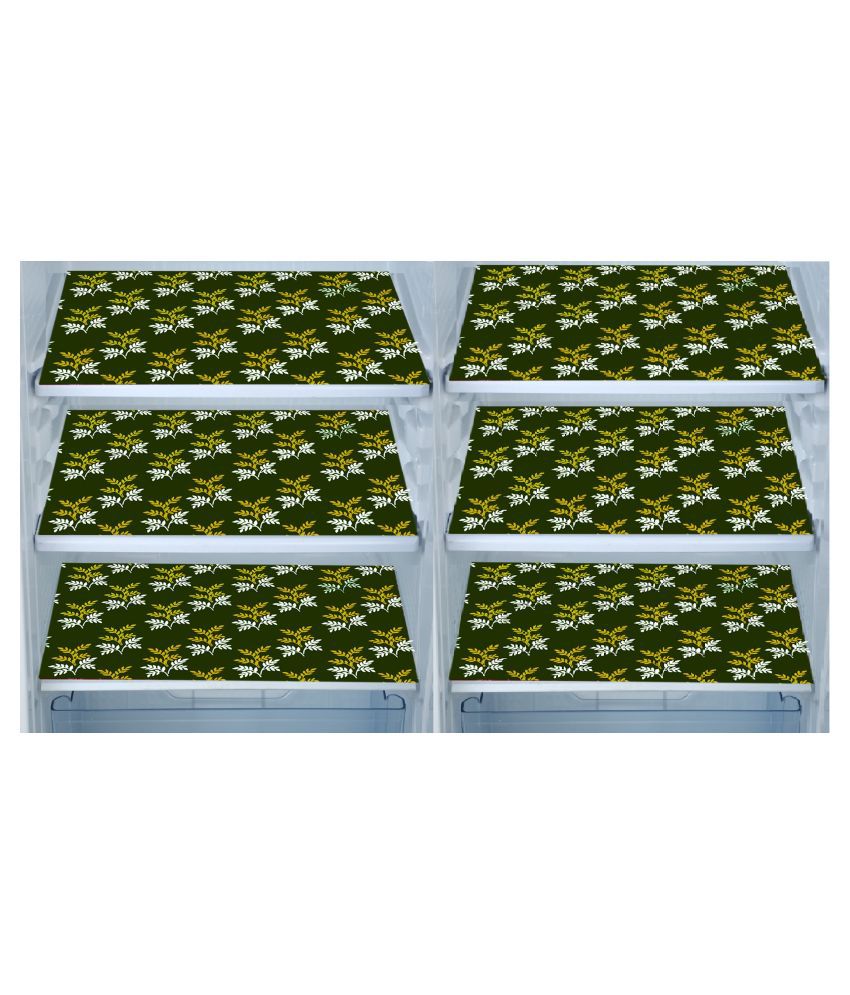     			E-Retailer Set of 6 PVC Green Fridge Mats