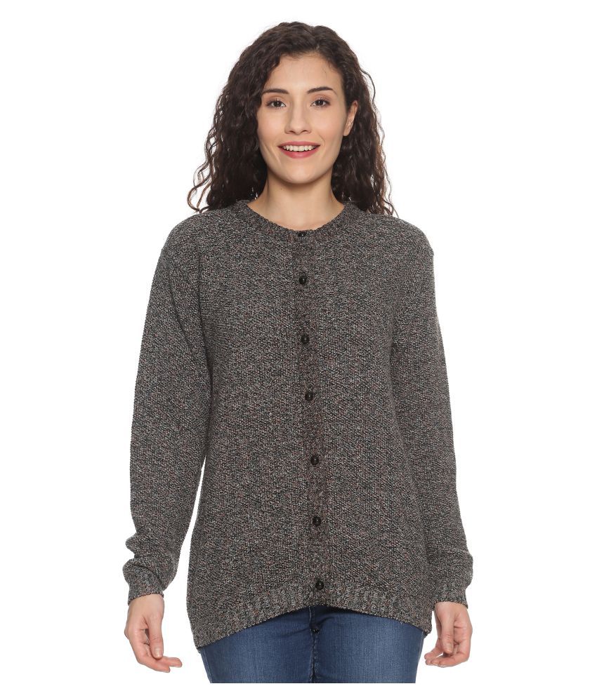 womens grey wool cardigan